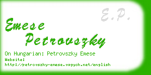 emese petrovszky business card